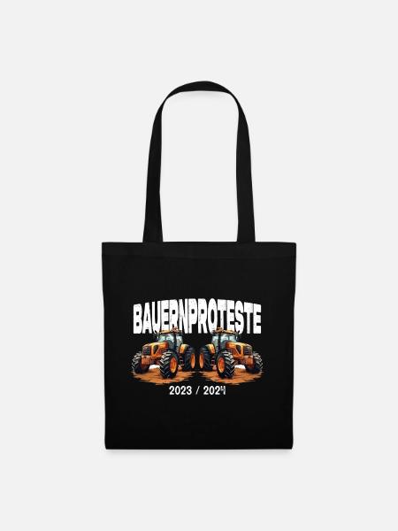 Bauernproteste 2023 / 2024 Bauernprotest Demo - Stoffbeutel - Schwarz