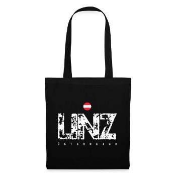 Linz Distressed City Text - Stoffbeutel - Schwarz - Vorne