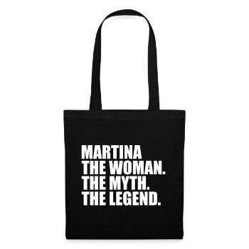 Woman Mythos Legende Name Martina - Stoffbeutel - Schwarz - Vorne