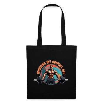 Bodybuilder avec haltères d’entraînement dur - Sac en tissu - noir - Devant