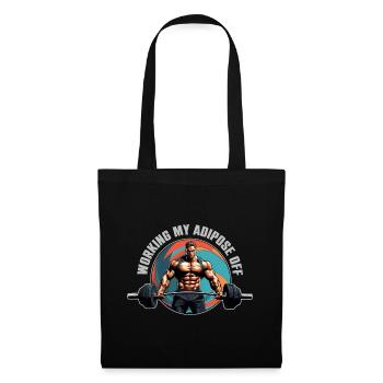 Bodybuilder with barbell hard workout - Tote Bag - black - Front