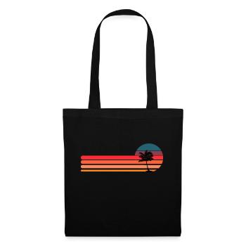 Palmiers cocotier coucher de soleil 1 - Sac en tissu - noir - Devant