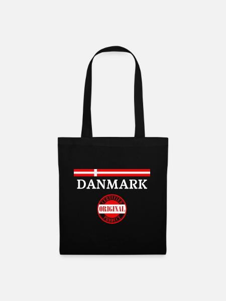 Flagge von Dänemark, dänischer Stolz - Stoffbeutel - Schwarz