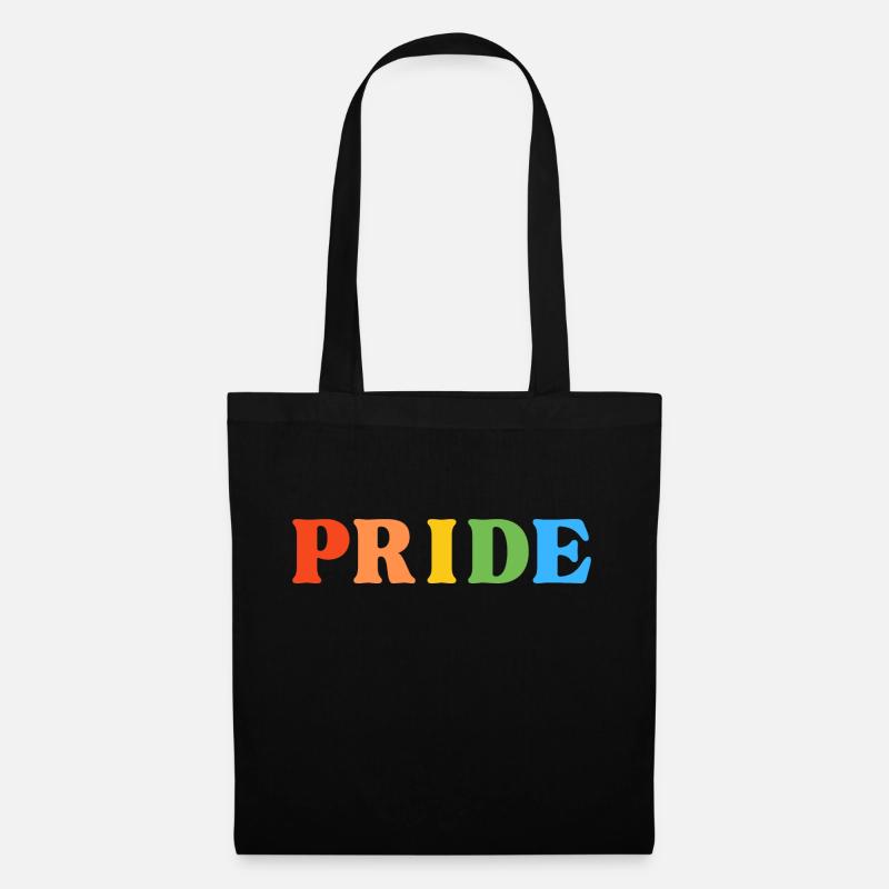 Pride Rainbow Typography - Tote Bag - black