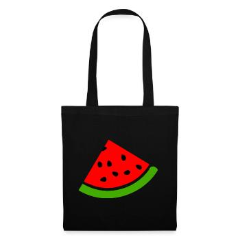 Wassermelone Melone - Stoffbeutel - Schwarz - Vorne