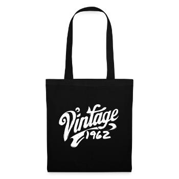 Vintage 1962 Jahrgang 1962 Geburtstag 1962 Retro - Stoffbeutel - Schwarz - Vorne