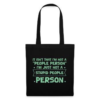 Pas une « personne sociable », juste pas une personne stupide 4 - Sac en tissu - noir - Devant