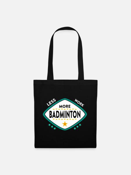 Badminton Federball Sport - Stoffbeutel - Schwarz