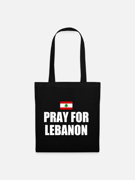 Pray for lebanon - Stoffbeutel - Schwarz