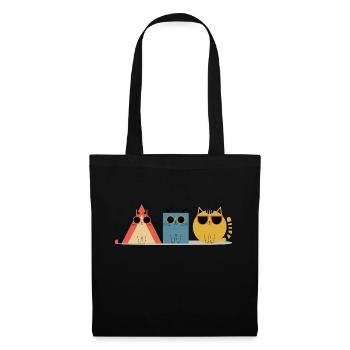 Chats cool avec lunettes de soleil – Géométrique - Sac en tissu - noir - Devant