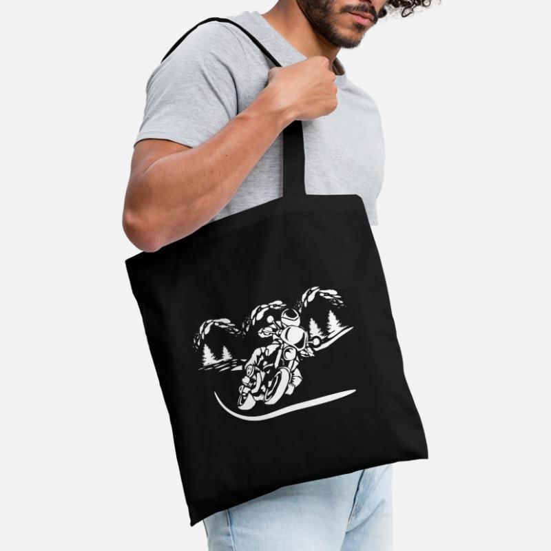 Motorcycle Forest Silhouette Tote Bag