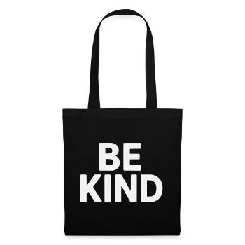 Be kind slogan plain - Sac en tissu - noir - Devant