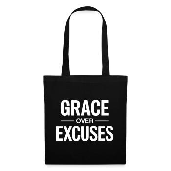 Christian Grace Over Excuses Faith Motivation - Tote Bag - black - Front