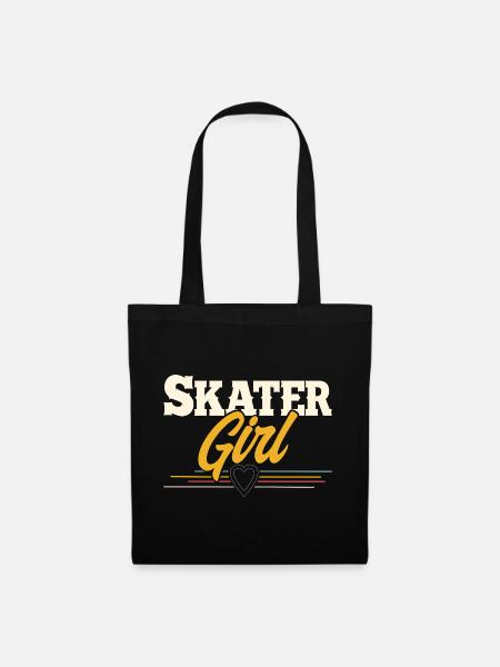 Skater Girl - Stoffbeutel - Schwarz