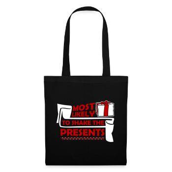Le plus susceptible de secouer les cadeaux Noël Fun - Sac en tissu - noir - Devant
