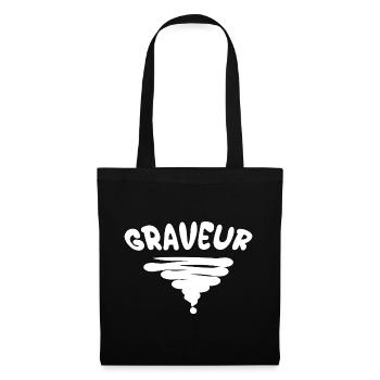 Engraver Swirl Emblem - Tote Bag - black - Front