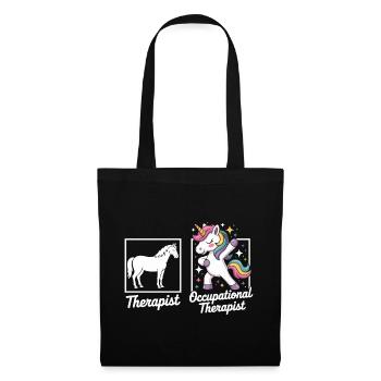 Einhorn Ergotherapie Flair - Stoffbeutel - Schwarz - Vorne