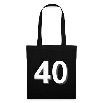 40, zahlen, geburtstag - Stoffbeutel - Schwarz - Vorne