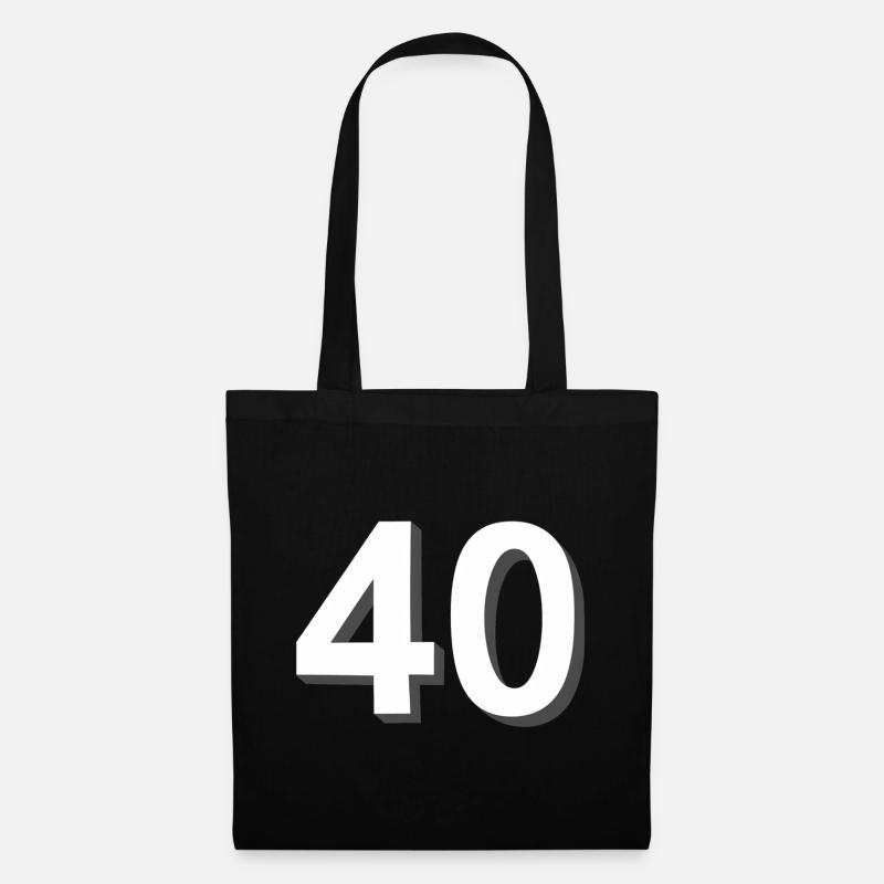 40, Numbers, Birthday - Tote Bag - black