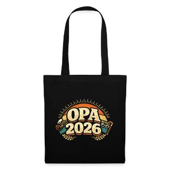 Opa 2026 Loading Zukünftiger Großvater Geschenk - Stoffbeutel - Schwarz - Vorne