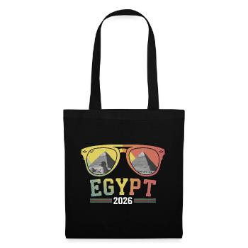 Ägypten Urlaub 2026 Pyramiden - Stoffbeutel - Schwarz - Vorne