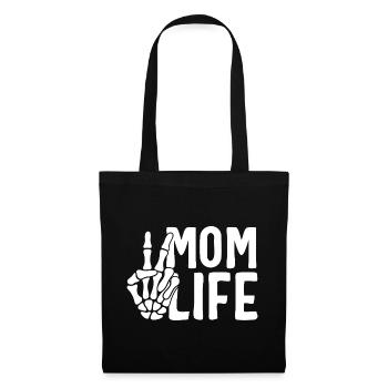 Main squelette de la vie de maman – Chemise de maman drôle et coquine - Sac en tissu - noir - Devant