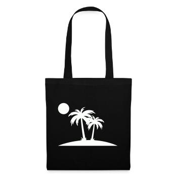 Silhouette de Palm Island sur la plage - Sac en tissu - noir - Devant