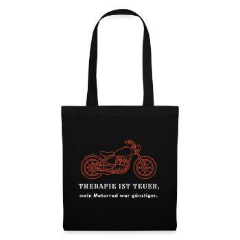Therapie ist teuer mein Motorrad war günstiger - B - Stoffbeutel - Schwarz - Vorne