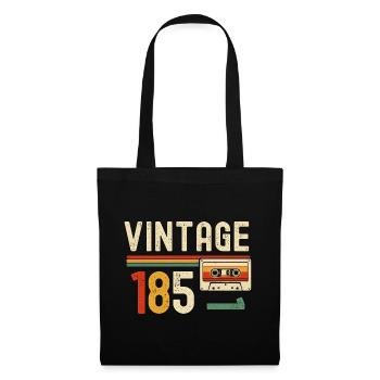 Vintage 85 Kassette Retro - Stoffbeutel - Schwarz - Vorne