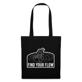 E-MTB Rider Find Your Flow Line Art - Tote Bag - black - Front