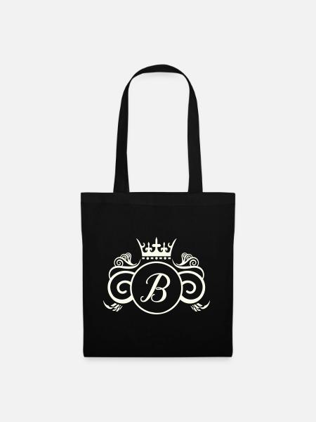 Königliches Monogramm B - Stoffbeutel - Schwarz