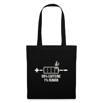 99 % Caféine, 1 % Thème de la Batterie Humaine - Sac en tissu - noir - Devant