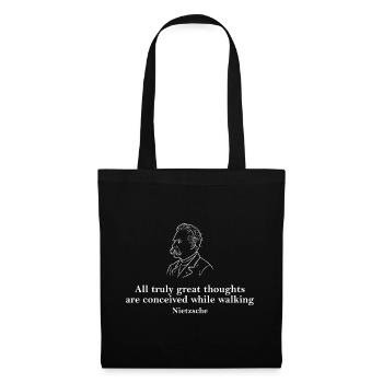 Citation des Promenades de la Sagesse de Nietzsche - Sac en tissu - noir - Devant