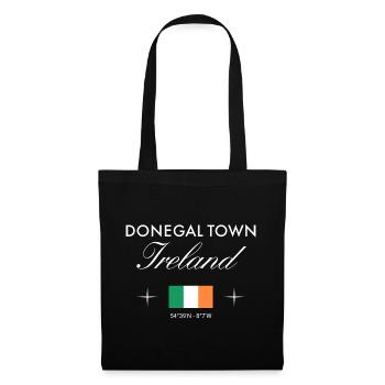 Souvenir de voyage de la Ville de Donegal Coordonnées Irlande - Sac en tissu - noir - Devant