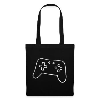 Retro-Controller Silhouette - Stoffbeutel - Schwarz - Vorne