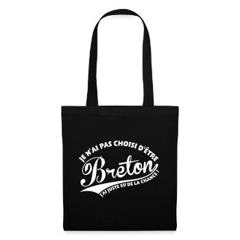 Breton chanceux - Sac en tissu - noir - Devant