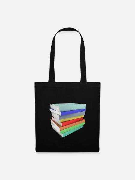 Stapel Bücher - Stoffbeutel - Schwarz