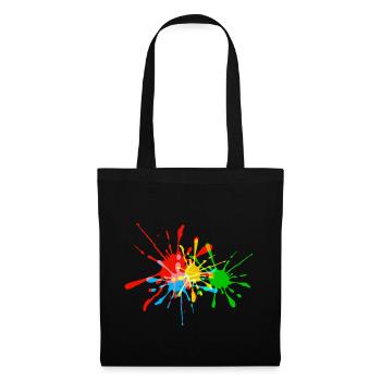 Éclaboussures de peinture, éclaboussures de couleurs - Sac en tissu - noir - Devant