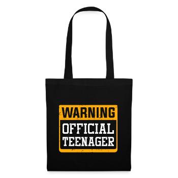 Avertissement officiel adolescent - Sac en tissu - noir - Devant