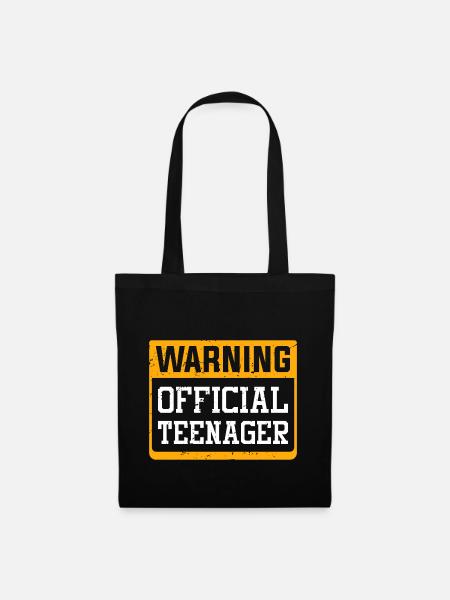 Avertissement officiel adolescent - Sac en tissu - noir