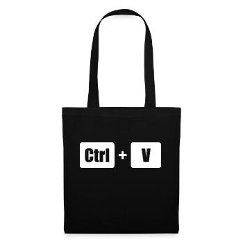 Ctrl C Ctrl V Vater Sohn Eltern Kind Partnerlook - Stoffbeutel - Schwarz - Vorne