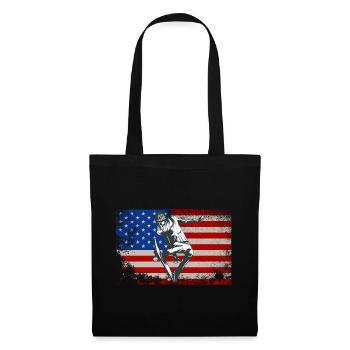 USA drapeau patineur cadeau amérique skateboard - Sac en tissu - noir - Devant