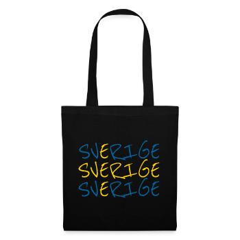 Sverige Lettrage Drapeau Suède Design - Sac en tissu - noir - Devant