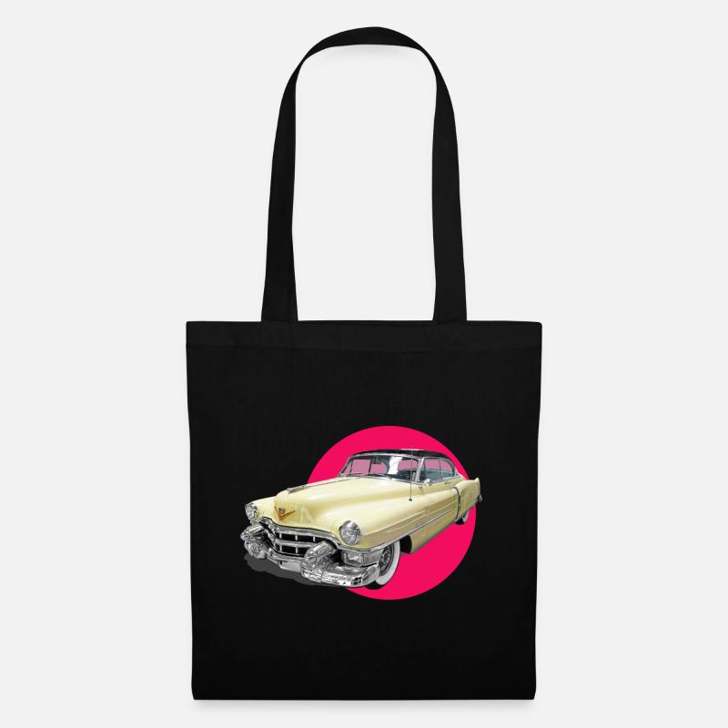 youngtimer auto liebe cadi chevy retro car oldtime - Stoffbeutel - Schwarz