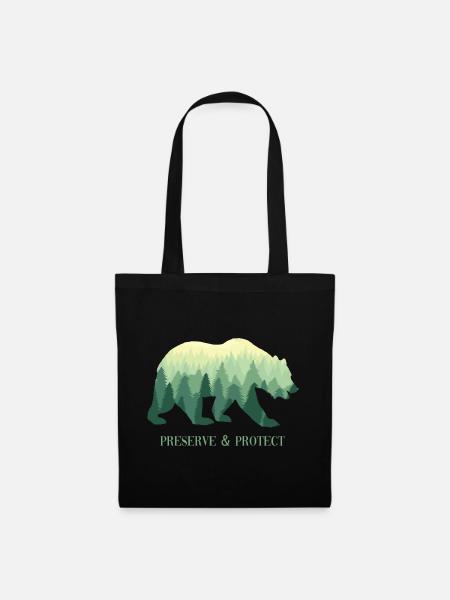 Preserve & Protect Umweltschutz Klimaschutz Bär - Stoffbeutel - Schwarz