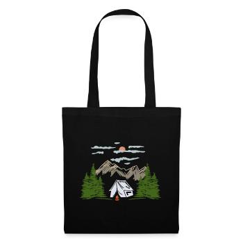 Camping Camping Mountain Motif Gift Idea - Tote Bag - black - Front