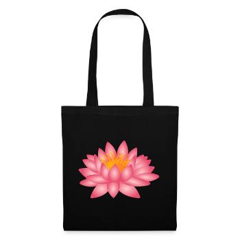 Yoga Lotusblume - Stoffbeutel - Schwarz - Vorne