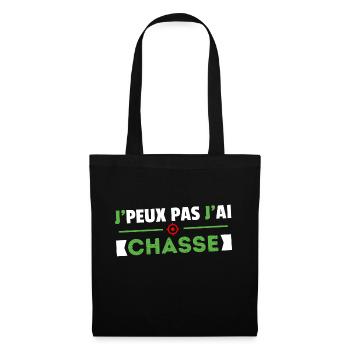 J PEUX PAS J AI CHASSE CADEAU HUMOUR PAPA CHASSEUR - Sac en tissu - noir - Devant