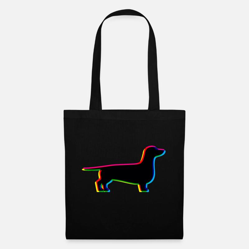 CMYK Dackel - Stoffbeutel - Schwarz