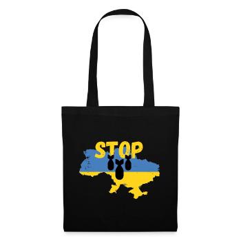 Ukraine stop war flag peace stop bomb - Sac en tissu - noir - Devant